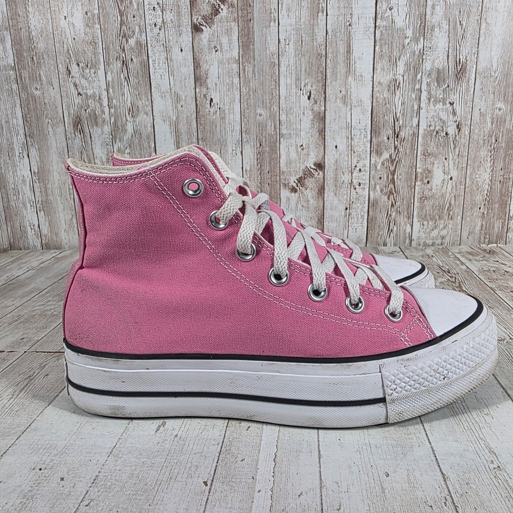 Converse Chuck Taylor All Star Pink Canvas Platform High Top Sneakers Womens 6.5